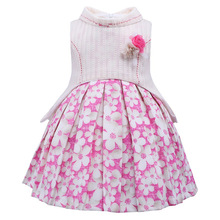 Детское кружевное платье с цветочным рисунком для детей Детские костюмы платье принцессы без рукавов для девочек, платье для дня рождения, свадебных торжеств, Vestidos 2024 - купить недорого