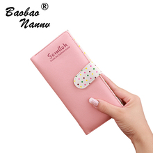 2019 Latest Women Leather Long Wallet Cute Dost Female Coin Purse Change Clasp Purse Money Bag Coin Card Holders Wallets 2024 - buy cheap