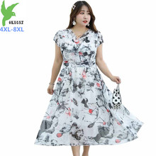 Vestido de gasa de talla grande para mujer, ropa de playa de manga corta, ajustada, de talla grande 4xl-8xl, G304 2024 - compra barato