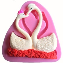 2Pcs Lovely Swan Shape 3D Fondant Silicone Mold Candle Chocolate Soap Moulds Wedding Cake Decorating Kitchen Baking 2024 - buy cheap