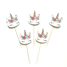 24Pcs Unicorn Cake Insert Bachelorette Party Unicorn Party Happy Birthday Baby Shower Party Supplies DIY Unicorno Natal Deco 2024 - buy cheap