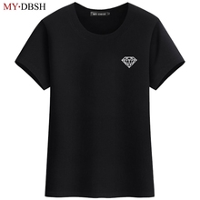2020 Summer Couples Lovers T Shirt For Women Casual Cotton White Tops Tee Tshirt Women's T Shirt diamond pattern print T-Shirts 2024 - buy cheap