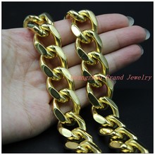 8-40" 18.5mm New Christmas Gift 316L Stainless Steel Gold color  Curb Link Chain Tone Mens Necklace  Fashion Jewelry 2024 - buy cheap