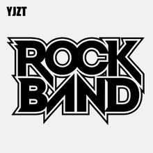 YJZT 15.4CM*9.8CM Cute Rock Band Guitar Music Vinyl  Black/Silver Car Sticker C22-0741 2024 - buy cheap