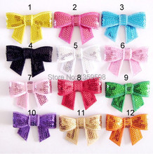 Free Shipping! Wholesale Sequin Bow Knot Applique,Embroideried Sequin Bows,Girls' Hair Accessories Boutique Bows DIY Findings 2024 - buy cheap