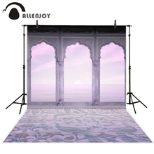 Allenjoy-fundo para estúdio de fotografia, estampado com padrão europeu, sol, roxo, fundo para casamento 2024 - compre barato