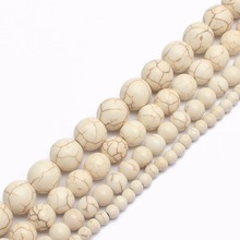 Round White Turquoises Beads Loose Stone Beads For DIY Making Bracelet Necklace Jewelry 15inches/strands 4/6/8/10/12/14mm 2024 - buy cheap