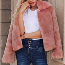 Artificial Fur Coat Pink Jacket Outerwear Women Short Furry Leopard Turn-down Collar Autumn Winter Casual Party Overcoat 2024 - buy cheap