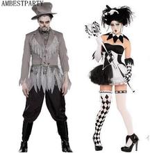 Disfraz de payaso de circo para adultos, traje de Cosplay para fiesta de Halloween, vestido de mago, ropa para amantes 2024 - compra barato