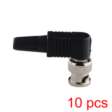 10x Solderless BNC Male Plug pin RG59 Right Angle Connector for CCTV Camera 2024 - buy cheap