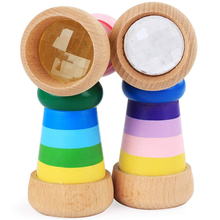 Hot Rainbow Wooden Toys Cute Magical Mini Kaleidoscope Bee Eye Effect Polygon Prism Children Toy 2024 - buy cheap