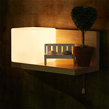 Lámparas de pared de madera nórdica espejo de baño faros de colocación dormitorio sala de estar pared Sconce luz cinturón interruptor luminarias 2024 - compra barato
