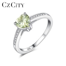 Женское кольцо CZCITY, романтическое кольцо из серебра 925 пробы с топазом и сердечком для свадьбы, свадебные ювелирные кольца 2024 - купить недорого