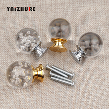 30mm Clear Crystal Glass Gold Knobs Closet Handles Dresser Drawer Kitchen Cabinet Pull Wardrobe Cupboard Handle 1PC 2024 - buy cheap