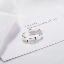 Anéis geométricos de bambu 925 prata esterlina, joia simples de moda retrô com abertura requintada de planta sr264 2024 - compre barato