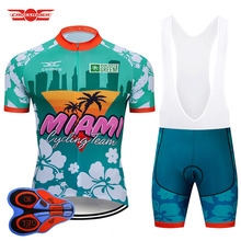 Crossrider 2021 MIAMI Cycling Jersey MTB uniform bike Clothing Mens Short Set Ropa Ciclismo Bicycle Wear Clothes Maillot Culotte 2024 - buy cheap