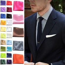 Luxury Men' Handkerchief  Solid Color Hankies Silk Hanky Business Pocket Square Chest Towel Mens Wedding Party Gifts 20cm 2024 - buy cheap