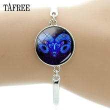 TAFREE 12 знаков зодиака стеклянные драгоценные камни Скорпион четырёхцветные круглые шармы браслет для женщин Рождественский подарок XZ61 2024 - купить недорого
