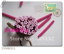 C-09, бесплатная доставка, 100 шт., 5 мм, розовый цветок из полимерной глины, трость для дизайна ногтей, полимерная глина 2024 - купить недорого