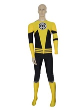 Frete grátis lanterna corpo amarelo spandex traje fantasia cosplay halloween 2024 - compre barato