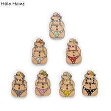 30pcs Funny Bikini Wood Buttons Sewing Scrapbooking Clothing Headwear Handmade Crafts Home Decor Accessories DIY 30mm 2024 - buy cheap