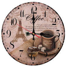 top fashion  wall clock wooden circular clocks home decor quartz watch single face modern style still life stickers 2024 - buy cheap