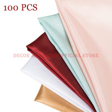 100PCS 18Inch Polyester Solid Satin Table Napkins Decor Hotel Party Wedding Napkin Red Blue Gold White Dinner Cloth 45x45CM 2024 - buy cheap
