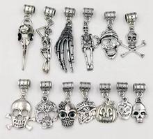 50 pçs do vintage mix crânio grande esqueleto festa de halloween acessório festa o esqueleto quadro pulseira & colar jóias fazendo 2024 - compre barato