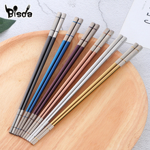 2 Pairs Chinese Chopsticks Korean Dinnerware Japanese Sushi Chopsticks Laser Engraver Metal Gold Chopstick Fashion Chop Sticks 2024 - buy cheap