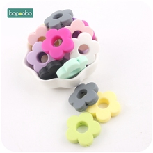 Bopoobo 50pc Silicone Butterfly Beads Nuring Gift DIY Charm 3cm Flower BPA Free Silicone Beads Baby Teether Silicone Beads 2024 - buy cheap