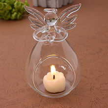 arrival Creative Angel Clear Glass Crystal Hanging Tea Light Candle Holder Home Living Room Decor Candlestick Wedding Party 2024 - buy cheap