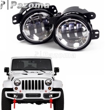 Faros LED antiniebla para Jeep Wrangler JK, lámpara de proyector de 4 ", color negro y cromado, iluminación de conducción, 2006-2014 2024 - compra barato