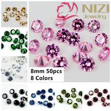 50pcs 8mm Crystal Material Brilliant Cuts Round Cubic Zirconia Beads Stones Supplies For Jewelry 3D Nail Art DIY Decorations 2024 - buy cheap