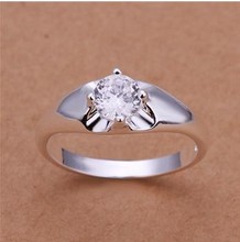 Wedding jewelry silver plated Ring Fashion Zircon Silver Jewelry Ring Women Finger Rings Wedding Gift Top Quality SMTR203 2024 - buy cheap