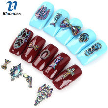 Blueness 12Pcs/lot 3D Metal Nail Art Rhinestone Laser Bow Design DIY Manicure Decoration Tools Glitter Charm Mixed Nail Stud 2024 - buy cheap