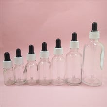 Viales vacíos de vidrio para botellas de ámbar, con cubierta de pipeta de plástico blanco/Negro, 5/10/15/20/30/50/2/10 ml, DIY, 100 Uds. 2024 - compra barato