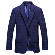 Mens Casual British Style Blazer Plaid Striped High Quality Jacket Business Fashion Mens Custom Suit Jacket Coat Blazer 2024 - buy cheap