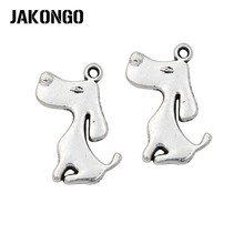 Antique Silver Plated Dogs Charms Pendant for Necklace Bracelets Jewelry Making DIY Handmade Craft 21x13mm 2024 - buy cheap