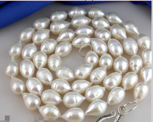 CBN324 hermoso collar de perlas fw de goteo blanco natural de 34 "y 15mm 2024 - compra barato
