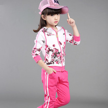 Spring Autumn Kids Clothes Girls Sets Fashion Foral Print Hoodies + Sport Pants Two-piece Suits Children Clothing Age 3-15T 2024 - buy cheap