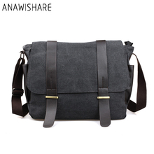 ANAWISHARE-bandolera grande de lona para hombre, bolsos de hombro escolares para ordenador portátil, bolsos de viaje femeninos 2024 - compra barato