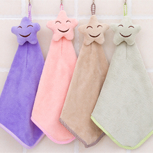 Smiling Face Hanging Hand Towels Kitchen Towel Coral Velvet Absorbent Lint-Free Cloth Dishcloths 2024 - buy cheap