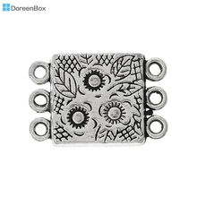 Doreen Box Lovely 10 наборов серебристого цвета 3 отверстия цветок магнитные застежки 18,8x12,7 мм (B03548) 2024 - купить недорого