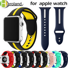 Ремешок для часов, силиконовый для apple watch Series 4/3/2/1, 42/38/40/44 мм 2024 - купить недорого
