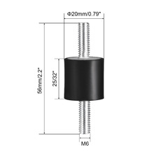 Os isoladores fêmeas masculinos da vibração de uxcell 6 pces m6 montam o amortecedor d20xh15mm 20x20/30mm com parafusos m6 x 18mm 2024 - compre barato