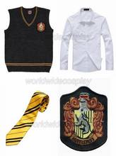 Harry Hufflepuff Cedric Diggory Cosplay Vest Shirt Necktie Badge Free Shipping Custom Made for Halloween and Christmas 2024 - buy cheap