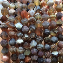 Contas facetadas naturais de ágata/sardonyx, contas naturais de pedra preciosa, contas soltas diy para fazer joias em linha 15 "por atacado! 2024 - compre barato