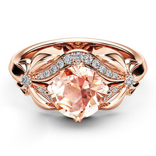 Shining Zircon Inlaid Hollow Butterfly Rose Gold Wedding Rings For Women Rhinestone Bow Engagement Ring For Female Jewelry 2024 - buy cheap
