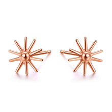 Sun Flower Stud Earrings for Women Girls 18KGP Rose Gold Titanium Steel 316L Stainless Charms Jewelry Not Fade Gift(GE108) 2024 - buy cheap