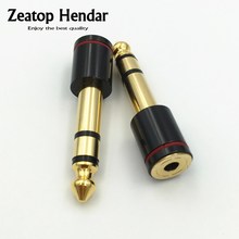 2Pcs Brass 6.35mm 1/4" Male Plug to 3.5mm Stereo Female Jack 6.5 to 3.5 Headphone Audio Adapter for Microphone Connector 2024 - buy cheap